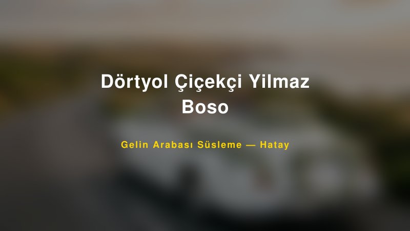 Dörtyol Çiçekçi Yilmaz Boso Hatay Gelin Arabası Süsleme
