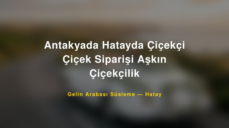 Antakyada Hatayda Çiçekçi Çiçek Siparişi Aşkın Çiçekçilik Hatay Gelin Arabası Süsleme