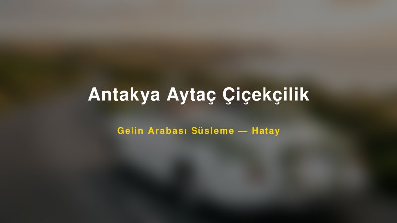 Antakya Aytaç Çiçekçilik Hatay Gelin Arabası Süsleme