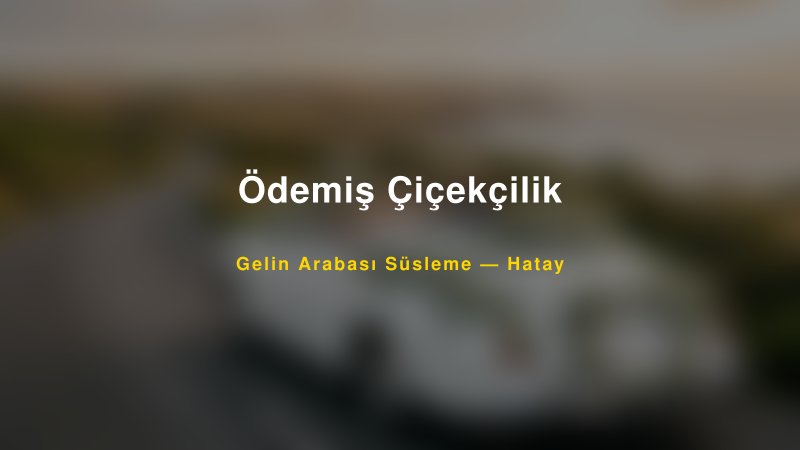 Ödemiş Çiçekçilik Gelin Arabası Süsleme Fiyatları